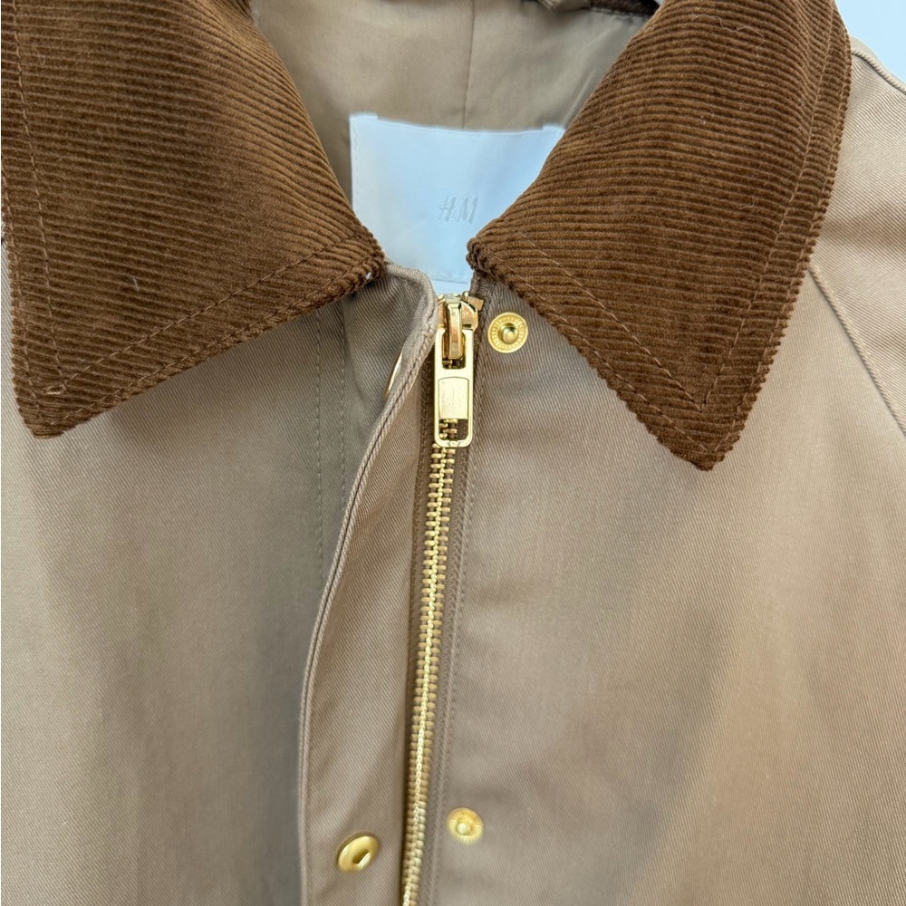 NWT H&M Tan Barn Jacket with Corduroy Collar XS - Picture 3 of 7